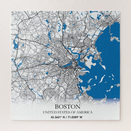 Boston Massachusetts USA Travel City Map Legpuzzel (Verticaal)