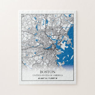 Boston Massachusetts USA Travel City Map Legpuzzel