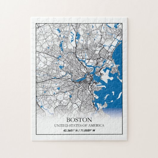 Boston Massachusetts USA Travel City Map Legpuzzel (Verticaal)