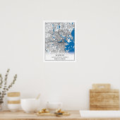 Boston Massachusetts USA Travel City Map Poster (Keuken)