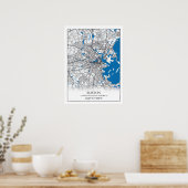 Boston Massachusetts USA Travel City Map Poster (Keuken)