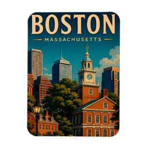 Boston Massachusetts Vakantie Souvenir Magneet