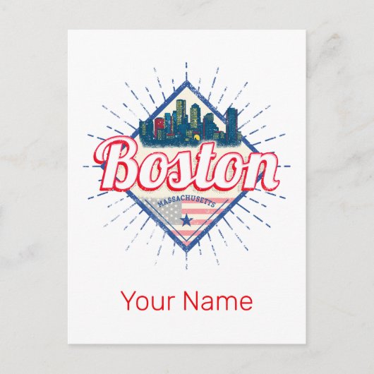 Boston Massachusetts Verenigde Staten  Verenigde S Feestdagenkaart (Voorkant)