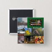 Boston, Massachusetts Vierkante Button 5,1 Cm (Voorkant /achterkant)