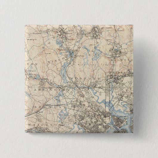 Boston, Massachusetts Vierkante Button 5,1 Cm (Voorkant)