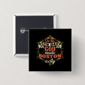 Boston Massachusetts Vierkante Button 5,1 Cm (Voorkant /achterkant)