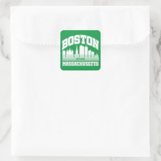 Boston, Massachusetts Vierkante Sticker (Tas)