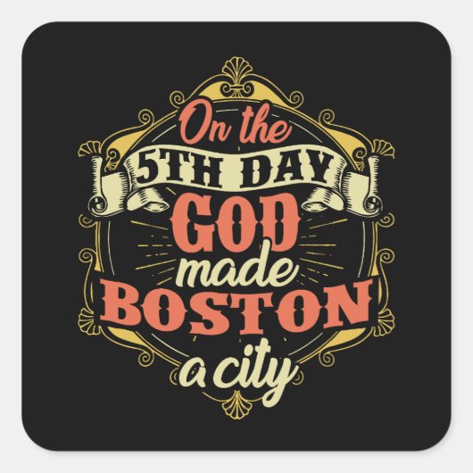 Boston Massachusetts Vierkante Sticker (Voorkant)