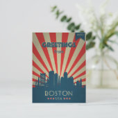 Boston Massachusetts Vintage Reizen adverteren Briefkaart (Staand voorkant)