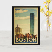 Boston Massachusetts Vintage Travel Kaart (Gele Bloem)