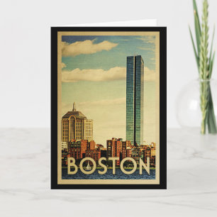 Boston Massachusetts Vintage Travel Kaart