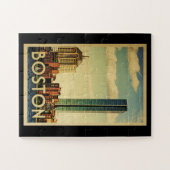 Boston Massachusetts Vintage Travel Legpuzzel (Horizontaal)