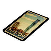 Boston Massachusetts Vintage Travel Magneet (Linkerzijde)