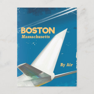 Boston Massachusetts vintage vluchtposter Briefkaart