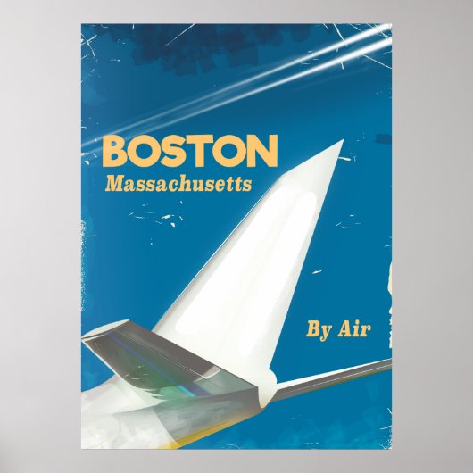 Boston Massachusetts vintage vluchtposter Poster (Voorkant)