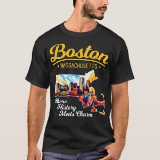 Boston Massachusetts, waar geschiedenis charme ont T-shirt