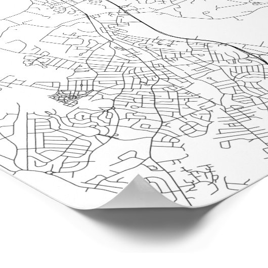 Boston, Massachusetts (zwart op wit) Poster (Hoek)