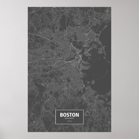 Boston, Massachusetts (zwart wit) Poster (Voorkant)