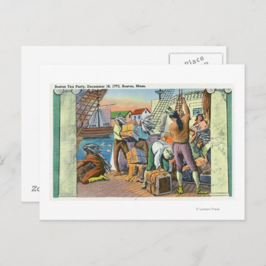 Boston, MassachusettsBoston Tea Party Scene Briefkaart (Voorkant / Achterkant)
