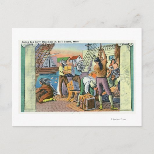 Boston, MassachusettsBoston Tea Party Scene Briefkaart (Voorkant)