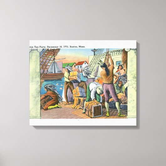 Boston, MassachusettsBoston Tea Party Scene Canvas Afdruk (Voorkant)