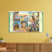Boston, MassachusettsBoston Tea Party Scene Canvas Afdruk (Insitu (Woonkamer))