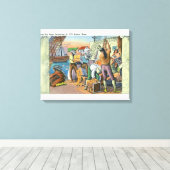 Boston, MassachusettsBoston Tea Party Scene Canvas Afdruk (Insitu (Houten vloer))