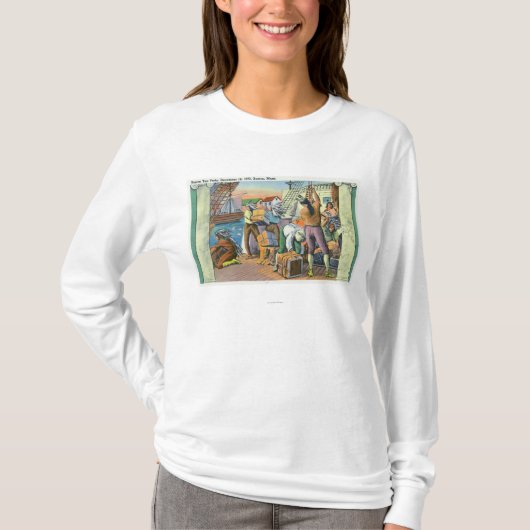 Boston, MassachusettsBoston Tea Party Scene T-shirt (Voorkant)