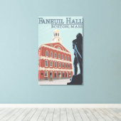 Boston, MassachusettsFaneuil Hall Uitzicht Canvas Afdruk (Insitu (Houten vloer))