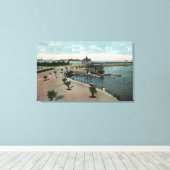 Boston, MassachusettsGeneral Uitzicht of City Canvas Afdruk (Insitu (Houten vloer))