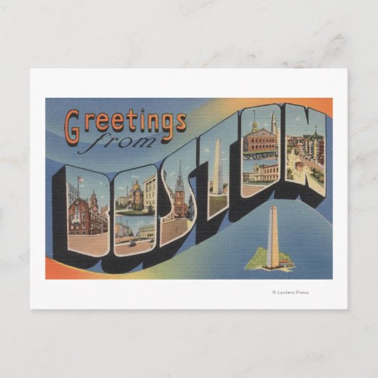 Boston, MassachusettsLarge Letter Scenes 2 Briefkaart (Voorkant)