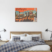 Boston, MassachusettsLarge Letter Scenes 2 Canvas Afdruk (Insitu (Slaapkamer))