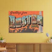 Boston, MassachusettsLarge Letter Scenes 2 Canvas Afdruk (Insitu (Woonkamer))