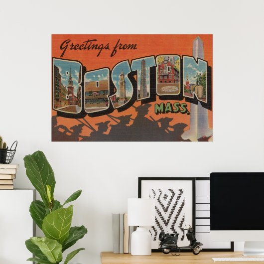 Boston, MassachusettsLarge Letter Scenes 2 Poster (Thuiskantoor)