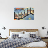 Boston, MassachusettsLarge Letter Scenes 3 Canvas Afdruk (Insitu (Slaapkamer))