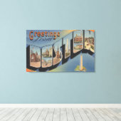Boston, MassachusettsLarge Letter Scenes 3 Canvas Afdruk (Insitu (Houten vloer))