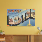 Boston, MassachusettsLarge Letter Scenes 3 Canvas Afdruk (Insitu (Woonkamer))