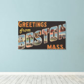 Boston, MassachusettsLarge Letter Scenes Canvas Afdruk (Insitu (Houten vloer))