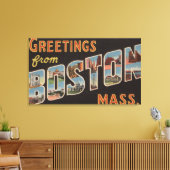 Boston, MassachusettsLarge Letter Scenes Canvas Afdruk (Insitu (Woonkamer))
