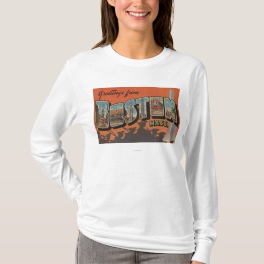 Boston, MassachusettsLarge Letter Scenes T-shirt (Voorkant)