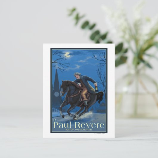 Boston, MassachusettsPaul Revere's Ride Briefkaart (Staand voorkant)