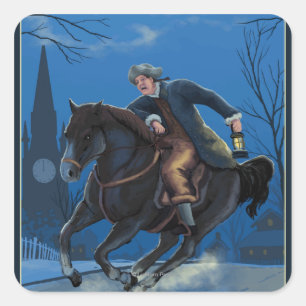 Boston, MassachusettsPaul Revere's Ride Vierkante Sticker