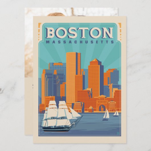 Boston, Massachussetts | Datum opslaan - Foto Save The Date (Voorkant / Achterkant)