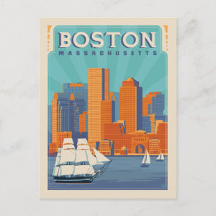 Boston, Massachussetts   Save the date Aankondigingskaart