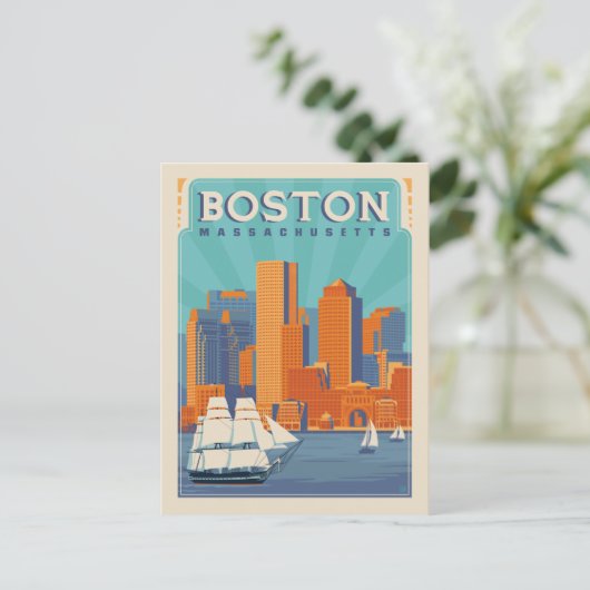 Boston, Massachussetts | Save the date Aankondigingskaart (Staand voorkant)