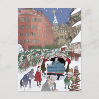 Boston met Kerst Kunstkaart Briefkaart