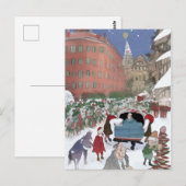 Boston met Kerst Kunstkaart Briefkaart (Voorkant / Achterkant)