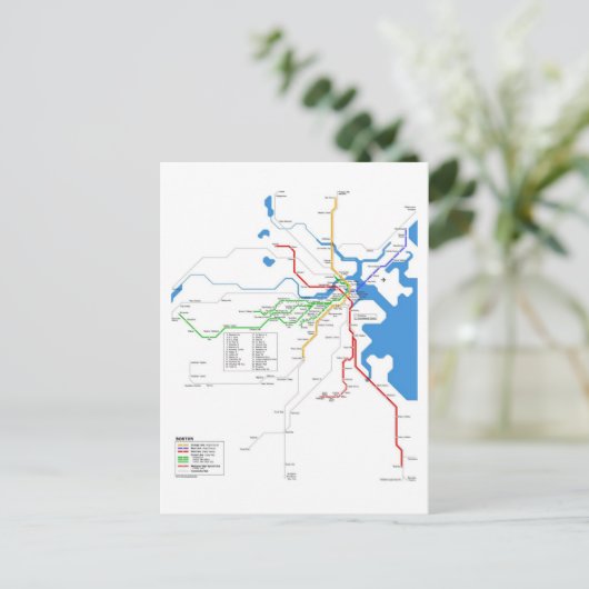 Boston-metro Briefkaart (Staand voorkant)