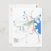 Boston-metro Briefkaart (Voorkant / Achterkant)