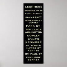 Boston Metro Subway Sign Art - Groene lijn